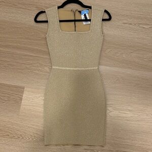 BCBGMaxAzria Glittering Gold Mini Dress